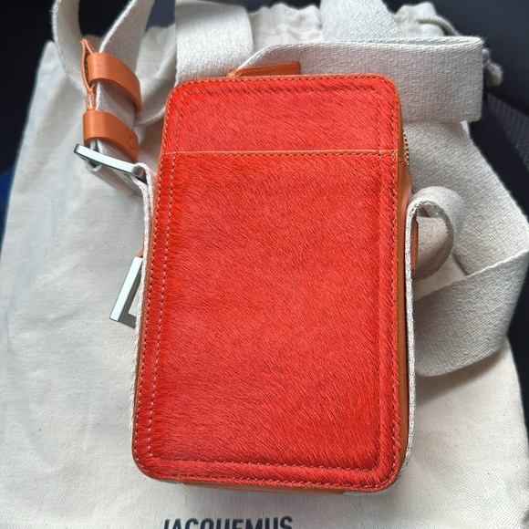 JACQUEMUS - Orange Cow-hair Le Cuerda Vertical Crossbody Bag (Unisex) - Picture 5 of 5